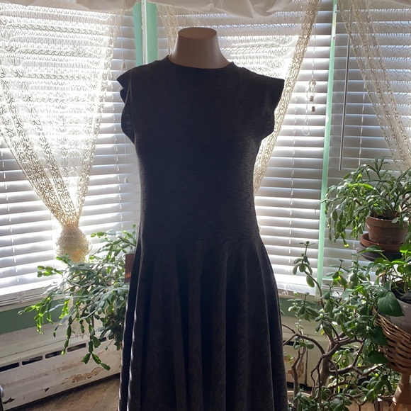 Joyfolie Mia joy dress gray waffle knit sleeveless handkerchief style LG - Picture 11 of 14